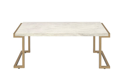 ACME Furniture - Boice II Coffee Table - Engineered Stone Top & Champagne - 82870 veiw 5