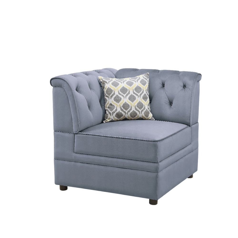 ACME Furniture - Bois II - Modular - Wedge - Gray Velvet - 53306 view 1