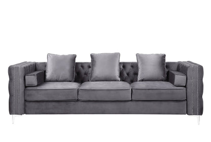 ACME Furniture - Bovasis Sofa w/5 Pillows - Gray Velvet - LV00368 veiw 2