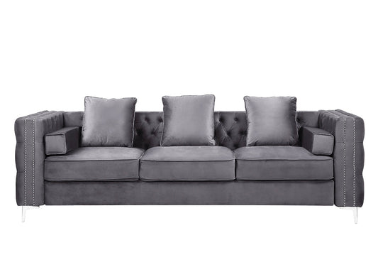 ACME Furniture - Bovasis Sofa w/5 Pillows - Gray Velvet - LV00368 veiw 2