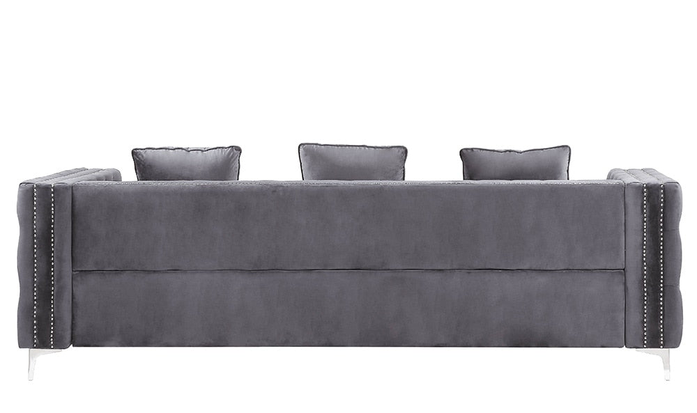 ACME Furniture - Bovasis Sofa w/5 Pillows - Gray Velvet - LV00368 veiw 4