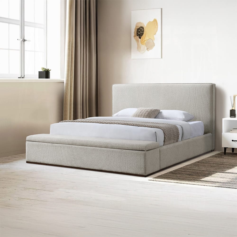 ACME Furniture - Boxter - Eastern King Bed w/Storage - Gray Linen  - BD05851EK view 7