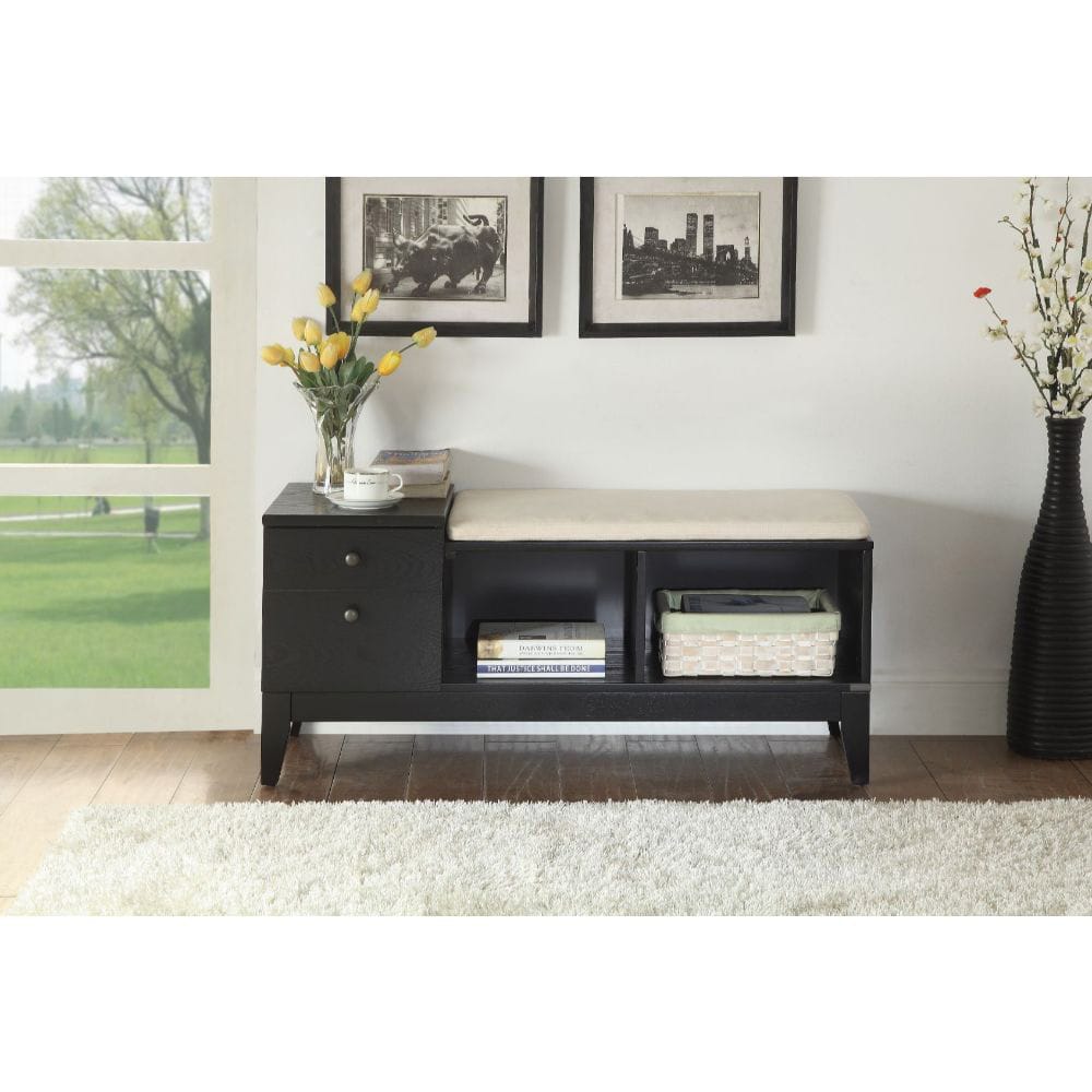 ACME Furniture - Boyet - Bench w/Storage - Fabric & Black - 96770 view 7