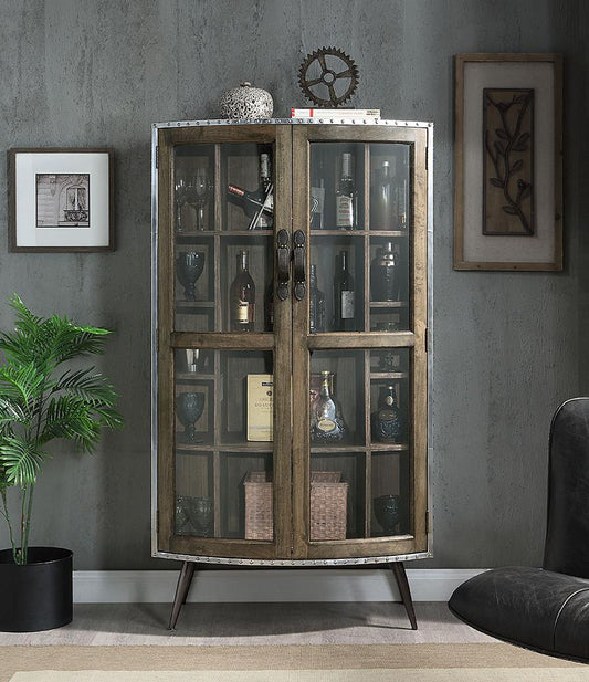 ACME Furniture - Brancaster Accent Cabinet - Oak & Aluminum Finish - AC02587 veiw 1