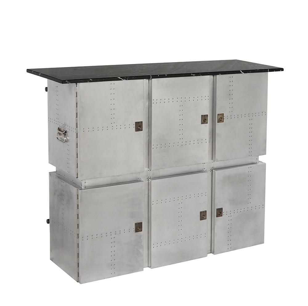 ACME Furniture - Brancaster Bar Table w/Marble Top - Natural Marble Top & Aluminum - 70450 veiw 4
