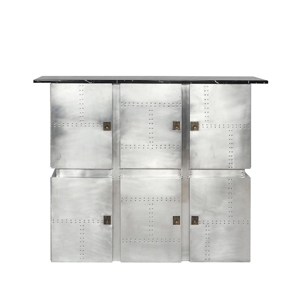 ACME Furniture - Brancaster Bar Table w/Marble Top - Natural Marble Top & Aluminum - 70450 veiw 5