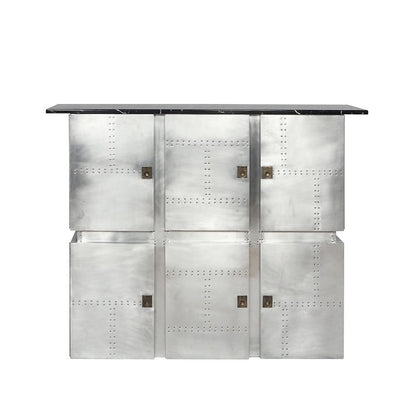 ACME Furniture - Brancaster Bar Table w/Marble Top - Natural Marble Top & Aluminum - 70450 veiw 5