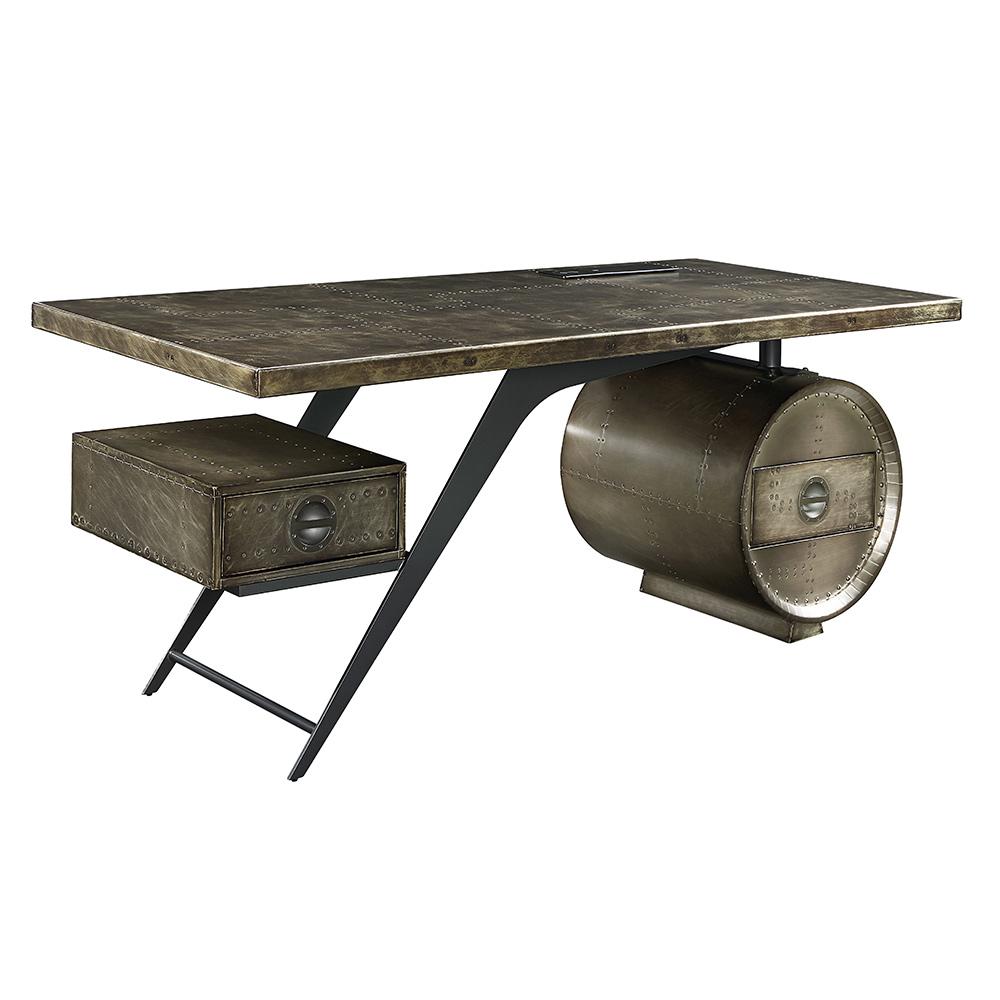 ACME Furniture - Brancaster Executive Desk w/USB - Bronze Aluminum Finish - OF02586 veiw 1
