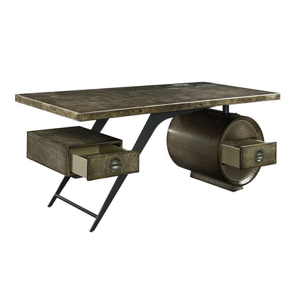 ACME Furniture - Brancaster Executive Desk w/USB - Bronze Aluminum Finish - OF02586 veiw 4
