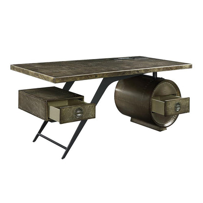 ACME Furniture - Brancaster Executive Desk w/USB - Bronze Aluminum Finish - OF02586 veiw 9