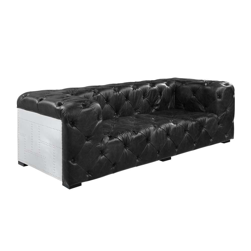 ACME Furniture - Brancaster Loveseat - Black Top Grain Leather - LV02285 veiw 1