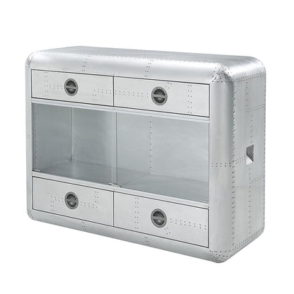 ACME Furniture - Brancaster Wine Cabinet w/LED - Aluminum Finish - AC02391 veiw 3