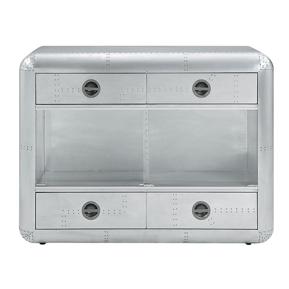 ACME Furniture - Brancaster Wine Cabinet w/LED - Aluminum Finish - AC02391 veiw 4