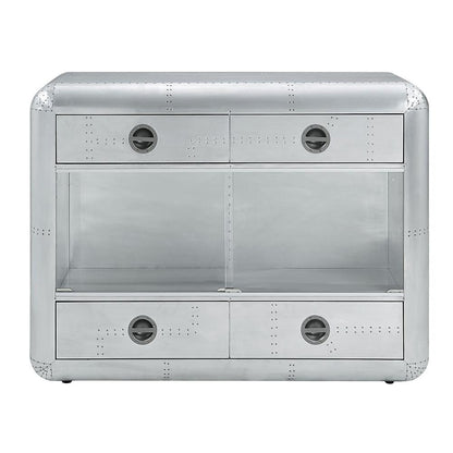 ACME Furniture - Brancaster Wine Cabinet w/LED - Aluminum Finish - AC02391 veiw 4