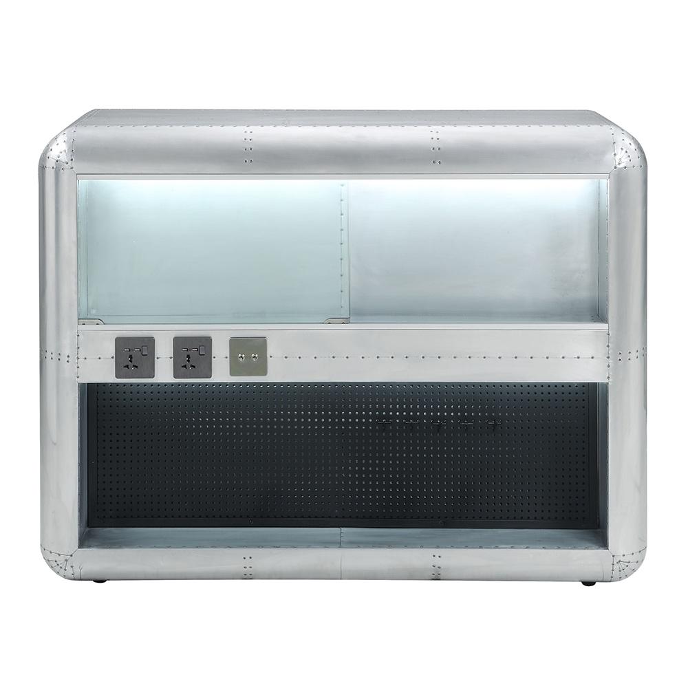 ACME Furniture - Brancaster Wine Cabinet w/LED - Aluminum Finish - AC02391 veiw 5