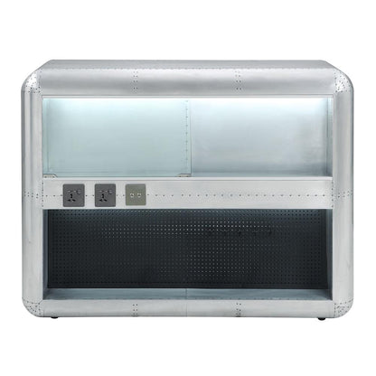 ACME Furniture - Brancaster Wine Cabinet w/LED - Aluminum Finish - AC02391 veiw 5
