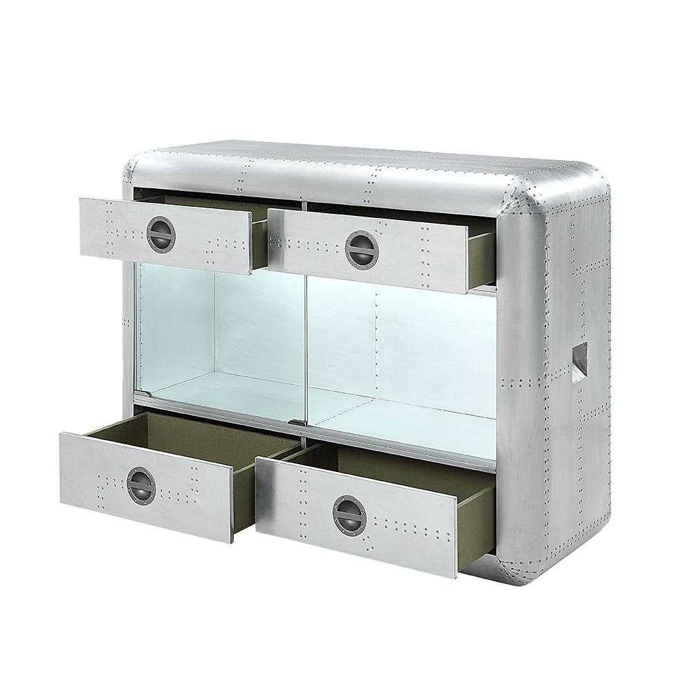 ACME Furniture - Brancaster Wine Cabinet w/LED - Aluminum Finish - AC02391 veiw 6