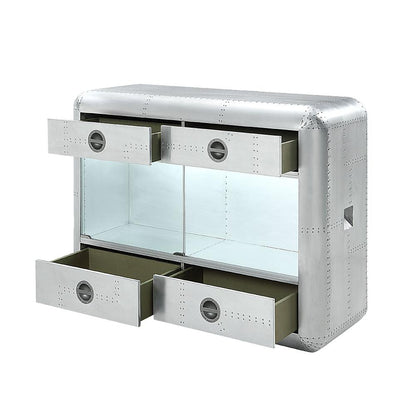 ACME Furniture - Brancaster Wine Cabinet w/LED - Aluminum Finish - AC02391 veiw 6
