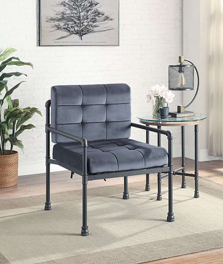 ACME Furniture - Brantley Accent Chair - Gray Velvet & Sandy Gray - AC00429 view 2