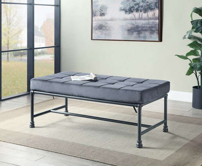 ACME Furniture - Brantley Bench - Gray Velvet & Sandy Gray - AC00428 view 2