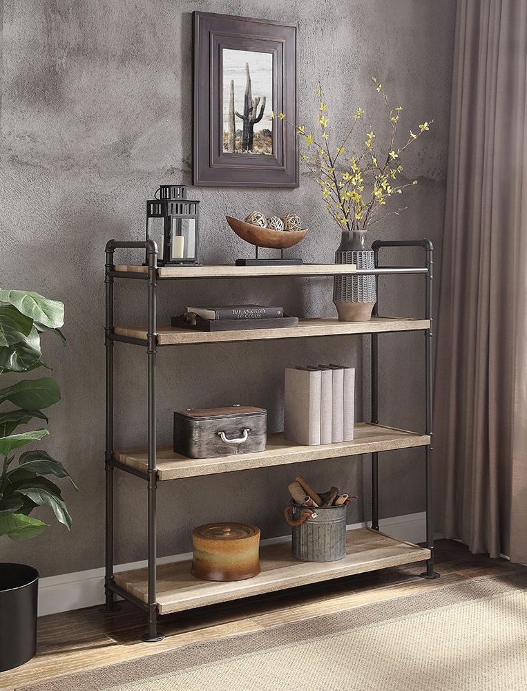 ACME Furniture - Brantley Bookshelf - Oak & Sandy Black Finish - AC00757 veiw 1