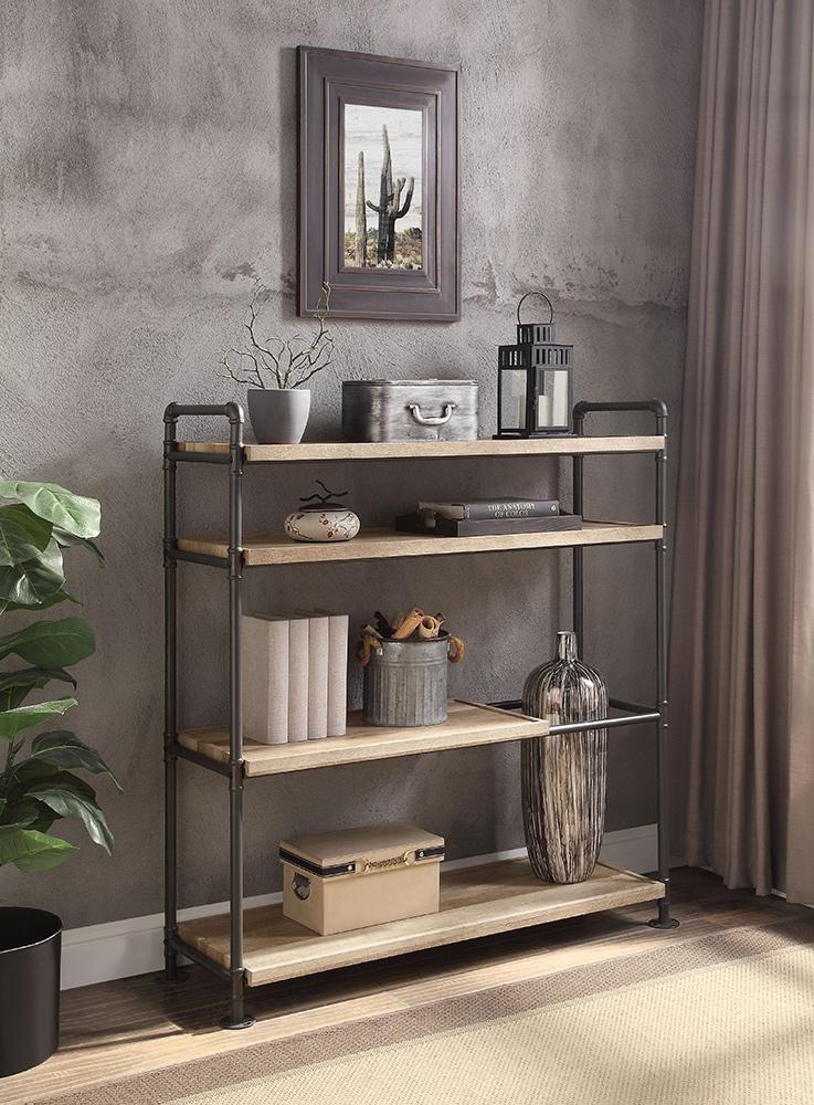 ACME Furniture - Brantley Bookshelf - Oak & Sandy Black Finish - AC00757 veiw 2