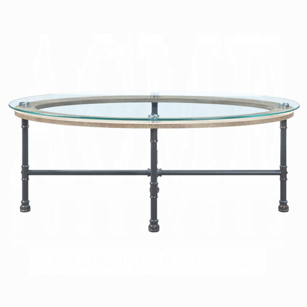 ACME Furniture - Brantley Coffee Table - Clear Glass & Sandy Gray - LV00435 veiw 2
