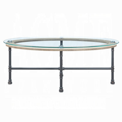 ACME Furniture - Brantley Coffee Table - Clear Glass & Sandy Gray - LV00435 veiw 2
