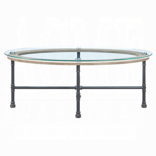 ACME Furniture - Brantley Coffee Table - Clear Glass & Sandy Gray - LV00435 veiw 2