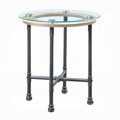 ACME Furniture - Brantley End Table - Clear Glass & Sandy Gray - LV00436 view 1