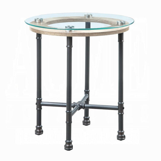 ACME Furniture - Brantley End Table - Clear Glass & Sandy Gray - LV00436 view 1