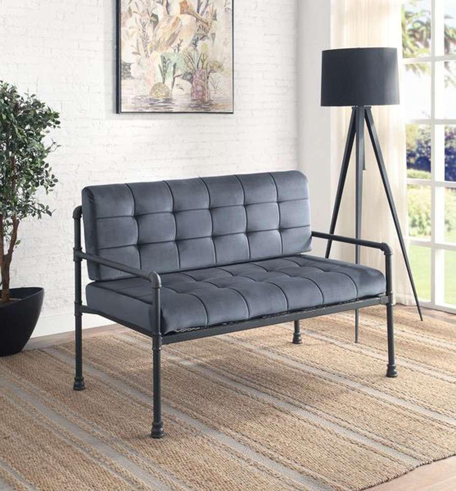 ACME Furniture - Brantley Loveseat - Gray Velvet & Sandy Gray - LV00426 view 5