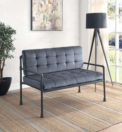 ACME Furniture - Brantley Loveseat - Gray Velvet & Sandy Gray - LV00426 view 5