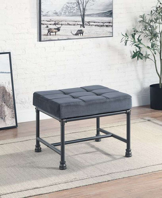 ACME Furniture - Brantley Ottoman - Gray Velvet & Sandy Gray - AC00427 veiw 1