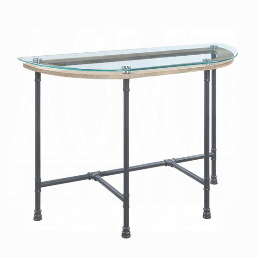ACME Furniture - Brantley Sofa Table - Clear Glass & Sandy Gray - LV00437 veiw 1