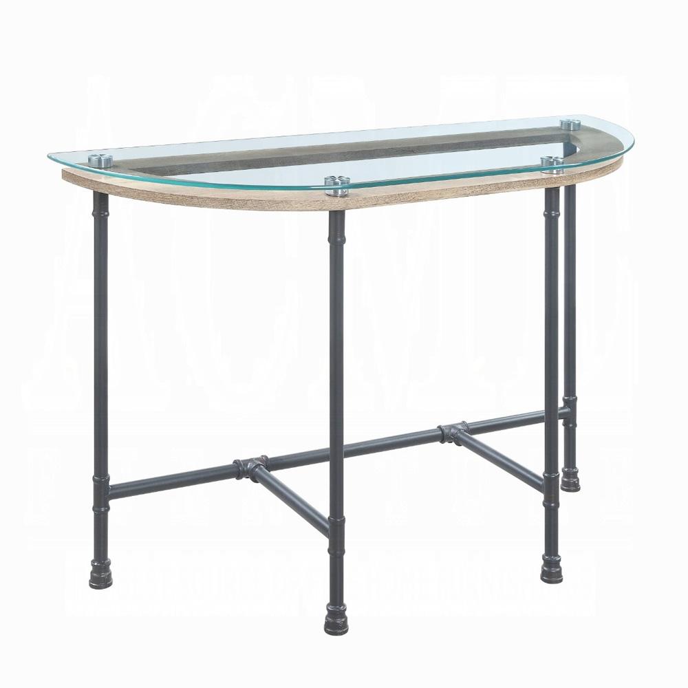 ACME Furniture - Brantley Sofa Table - Clear Glass & Sandy Gray - LV00437 view 1