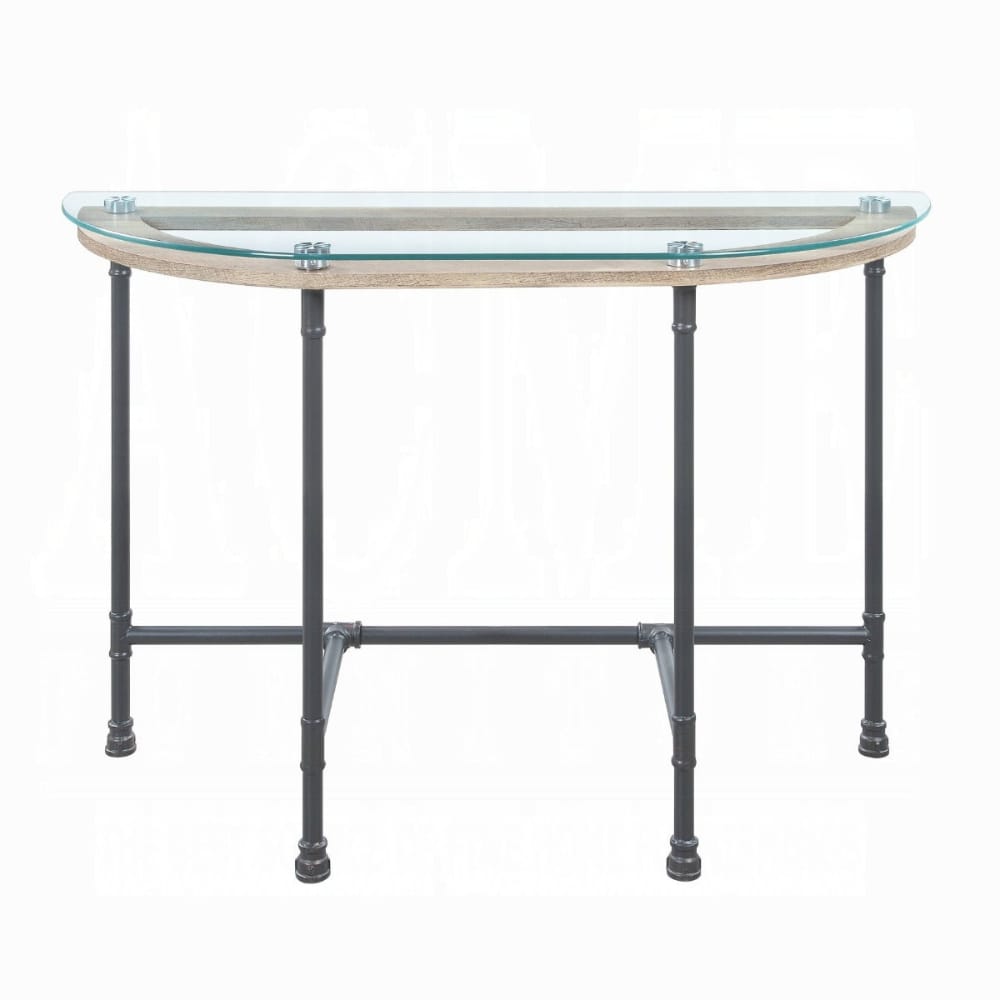 ACME Furniture - Brantley Sofa Table - Clear Glass & Sandy Gray - LV00437 view 2