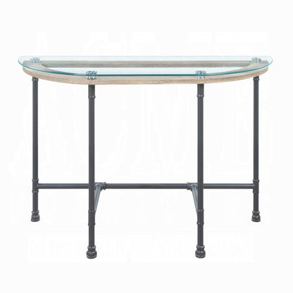 ACME Furniture - Brantley Sofa Table - Clear Glass & Sandy Gray - LV00437 view 2