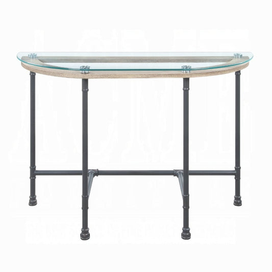 ACME Furniture - Brantley Sofa Table - Clear Glass & Sandy Gray - LV00437 view 2