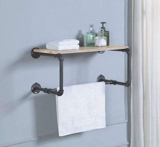 ACME Furniture - Brantley Wall Rack - Oak & Sandy Gray - AC00432 view 2