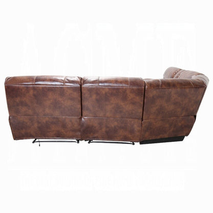 ACME Furniture - Brax Power Motion Sectional Sofa - Two Tone Brown Synthetic Leather - LV52070 veiw 6