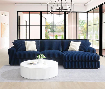 ACME Furniture - Breton Sectional Sofa w/4 Pillows - Blue Corduroy - LV04400 veiw 1