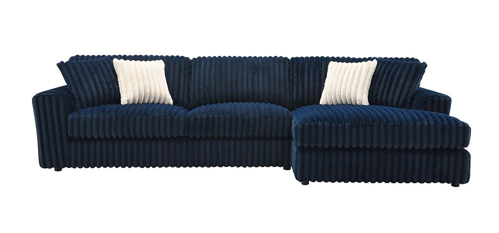 ACME Furniture - Breton Sectional Sofa w/4 Pillows - Blue Corduroy - LV04400 veiw 3