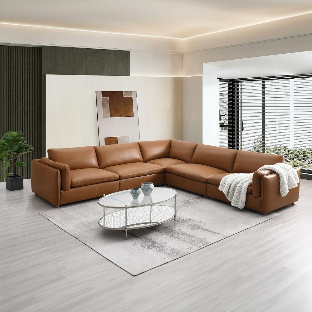 ACME Furniture - Brighton Modular Sectional Leather - Brown Top Grain Leather veiw 4