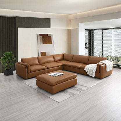 ACME Furniture - Brighton Modular Sectional Leather - Brown Top Grain Leather veiw 5