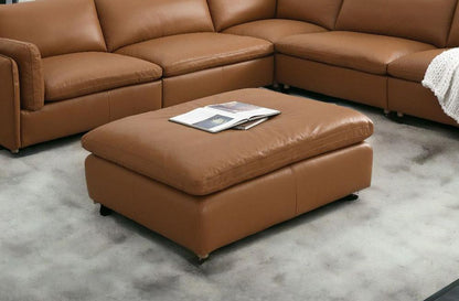 ACME Furniture - Brighton Ottoman - Brown Top Grain Leather - LV03374 veiw 4