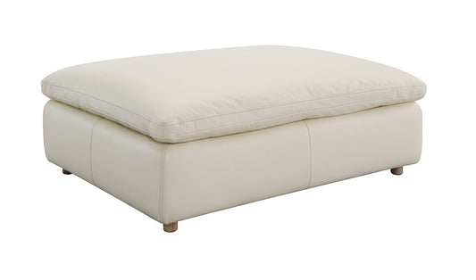 ACME Furniture - Brighton Ottoman - Ivory Top Grain Leather - LV03994 veiw 1