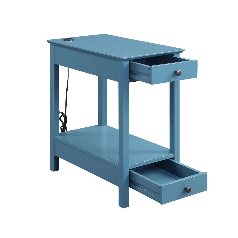 ACME Furniture - Byzad - Accent Table w/USB Port - Teal - 97742 view 3