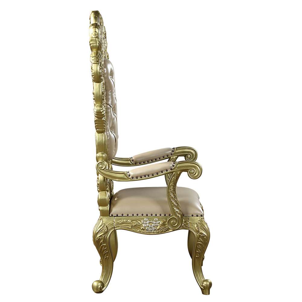ACME Furniture - Cabriole Arm Chair (Set of 2) - Light Gold  - DN01484 veiw 3