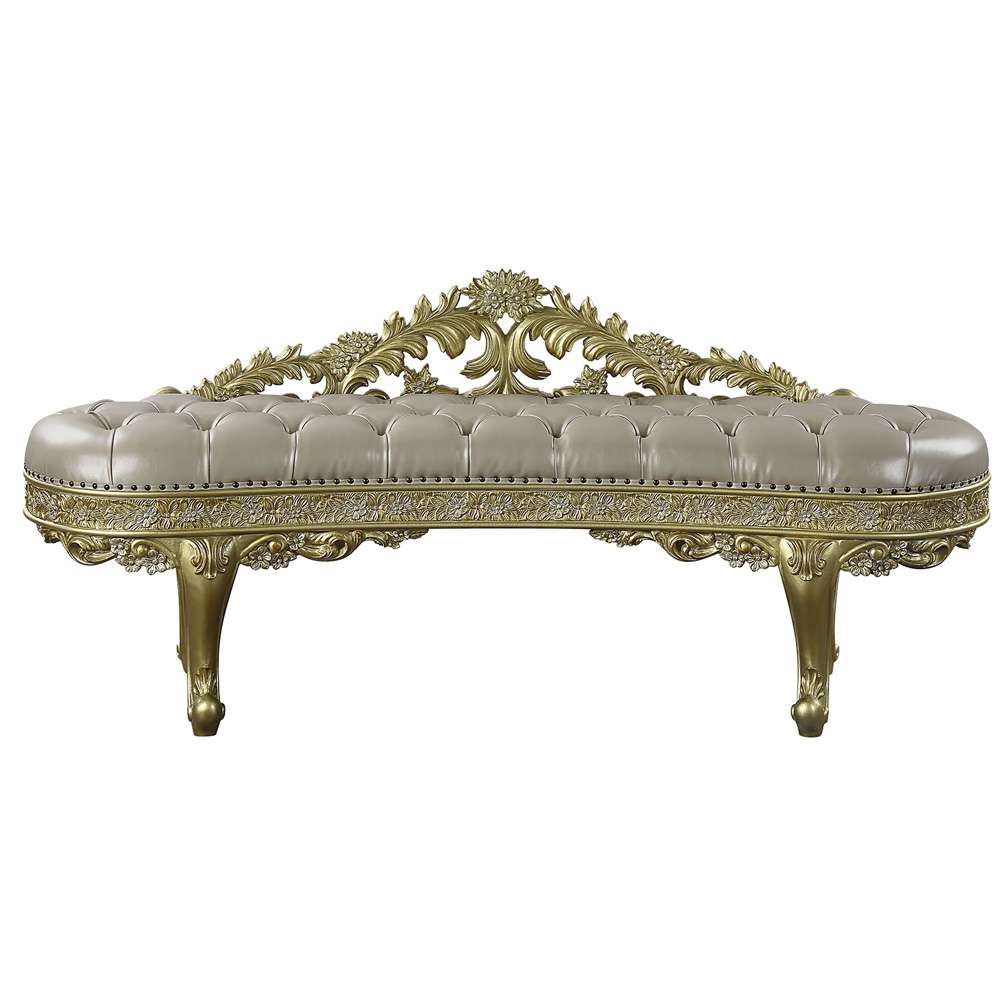 ACME Furniture - Cabriole Bench - Light Gold - BD01468 veiw 3